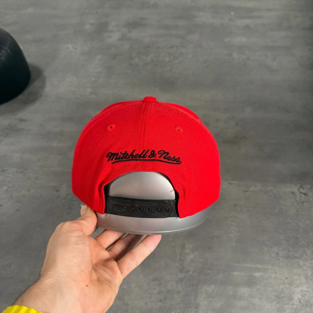 Mitchell & Ness Toronto Raptors Snapback Hat Red Black NBA Cap 2 Tone Wool Blend